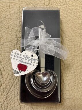 Stainless Steel Heart Measuring Spoon Set - Silver